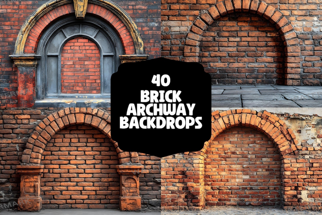 Rustic Brick Archway Backdrop | Digital Photography Background ...