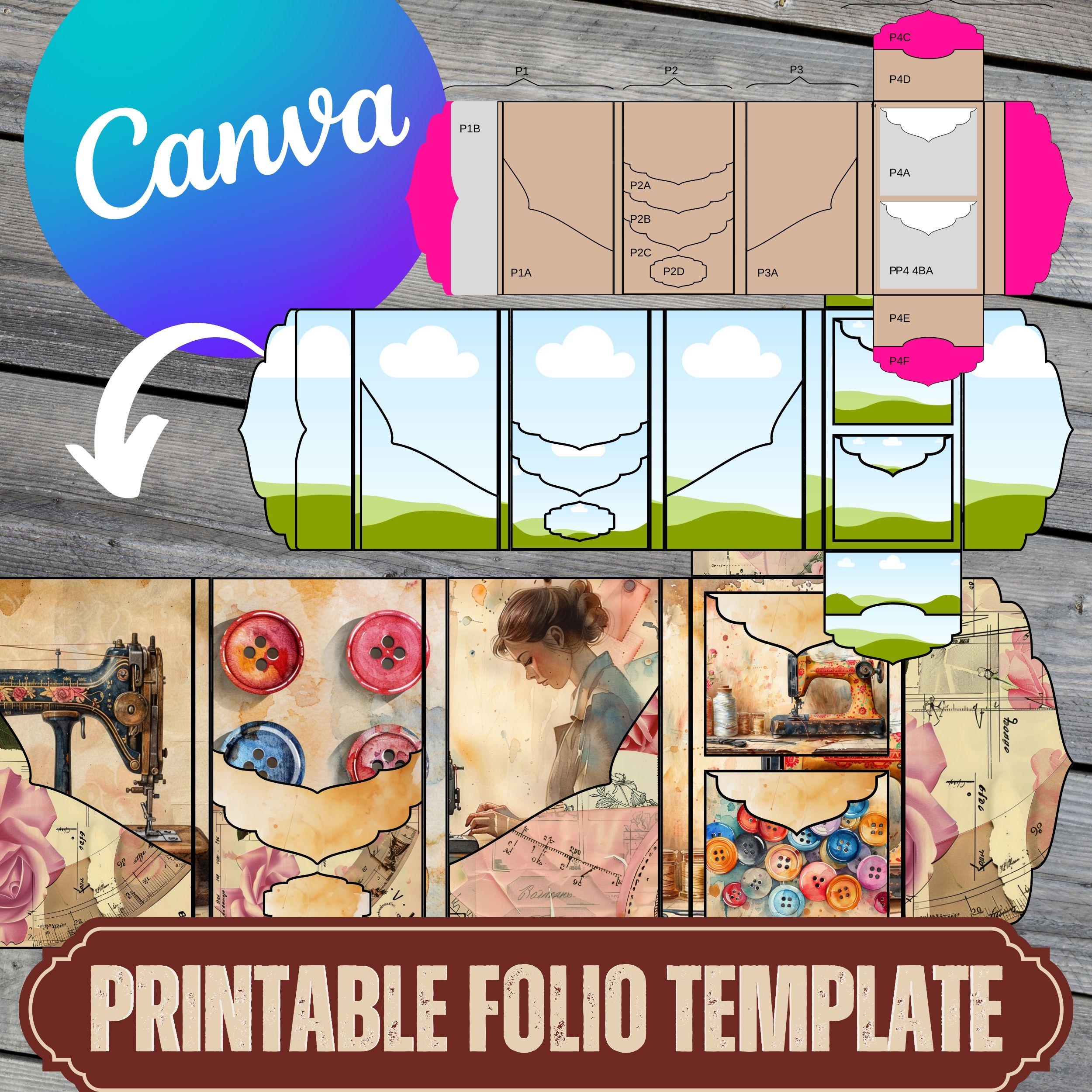 Canva Junk Journal Folio Template – Printable Folding Folder Kit ...
