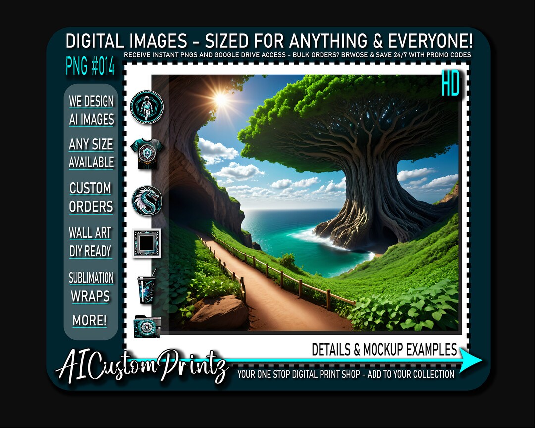Digital PNG Shop Coastal Canopy Seaside Solitude Mighty Tree Designs