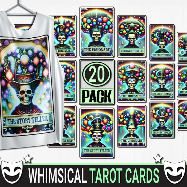 20 Tarot Card Clipart Bundle | The Dreamer Collection #1 | HD-PNG 300 DPI | Digital Download | Copyright Free | T-Shirt & Bags | Sublimation