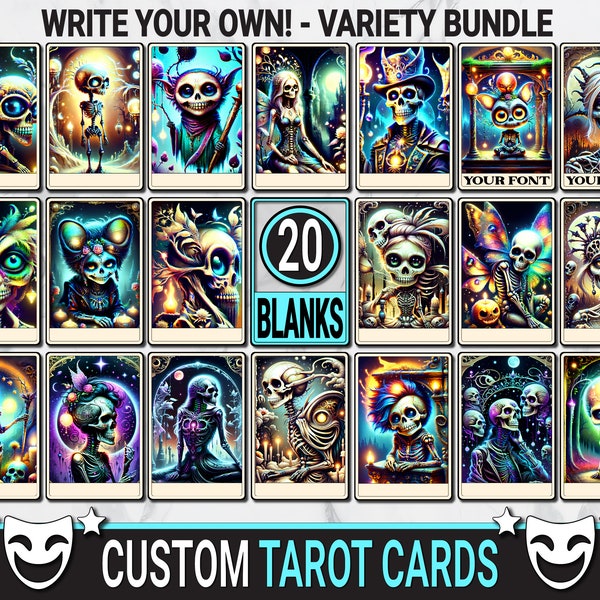 20 Tarot Card Blanks | Name Your Own Variety Bundle #1 | HD-PNG 300 DPI | Digital Download | Copyright Free | T-Shirt & Bags | Sublimation!