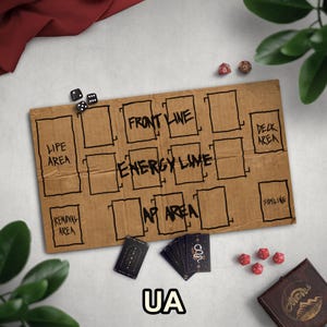 Homeless Man's TCG Playmat, Funny Play Mat With Optional Zones, 14" x 24" Neoprene Game Mat, Cardboard Design, Multiple TCG Zones Available image 14