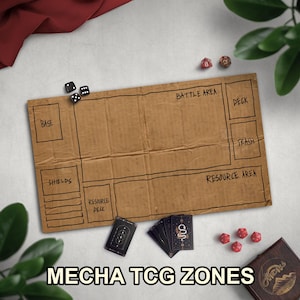 Homeless Man's TCG Playmat, Funny Play Mat With Optional Zones, 14" x 24" Neoprene Game Mat, Cardboard Design, Multiple TCG Zones Available image 10