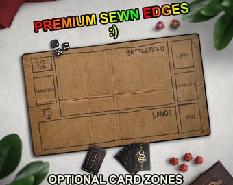 Homeless Man's TCG Playmat, Funny Play Mat With Optional EDH Zones, Stitched Edge Game Mat, Cardboard Design, Multiple Sizes Available