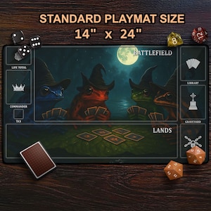 DartFrogs Playing Cards Playmat, Witchy Frogs On Lake TCG Mat, Witchcore Gift For MTG Player, Funny TCG Gift, Tabletop Gaming Accessories