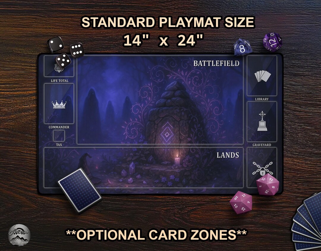 Witchy Forest Ritual Playmat, Purple Gothic Dark Fantasy TCG Playmat ...