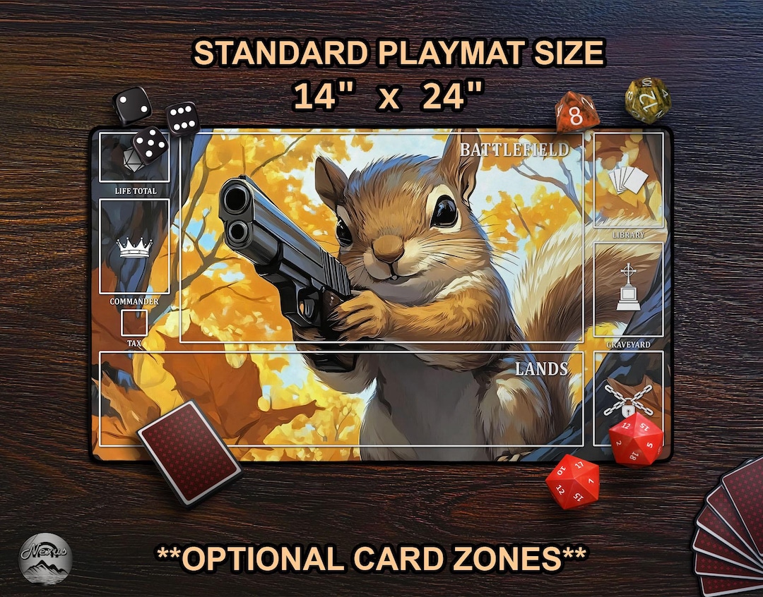 mtg プレイマット Force of Squirrel 意志の力 SCG リス 316)□ボーダーレス□《リスの将軍、サワギバ/Chatterfang