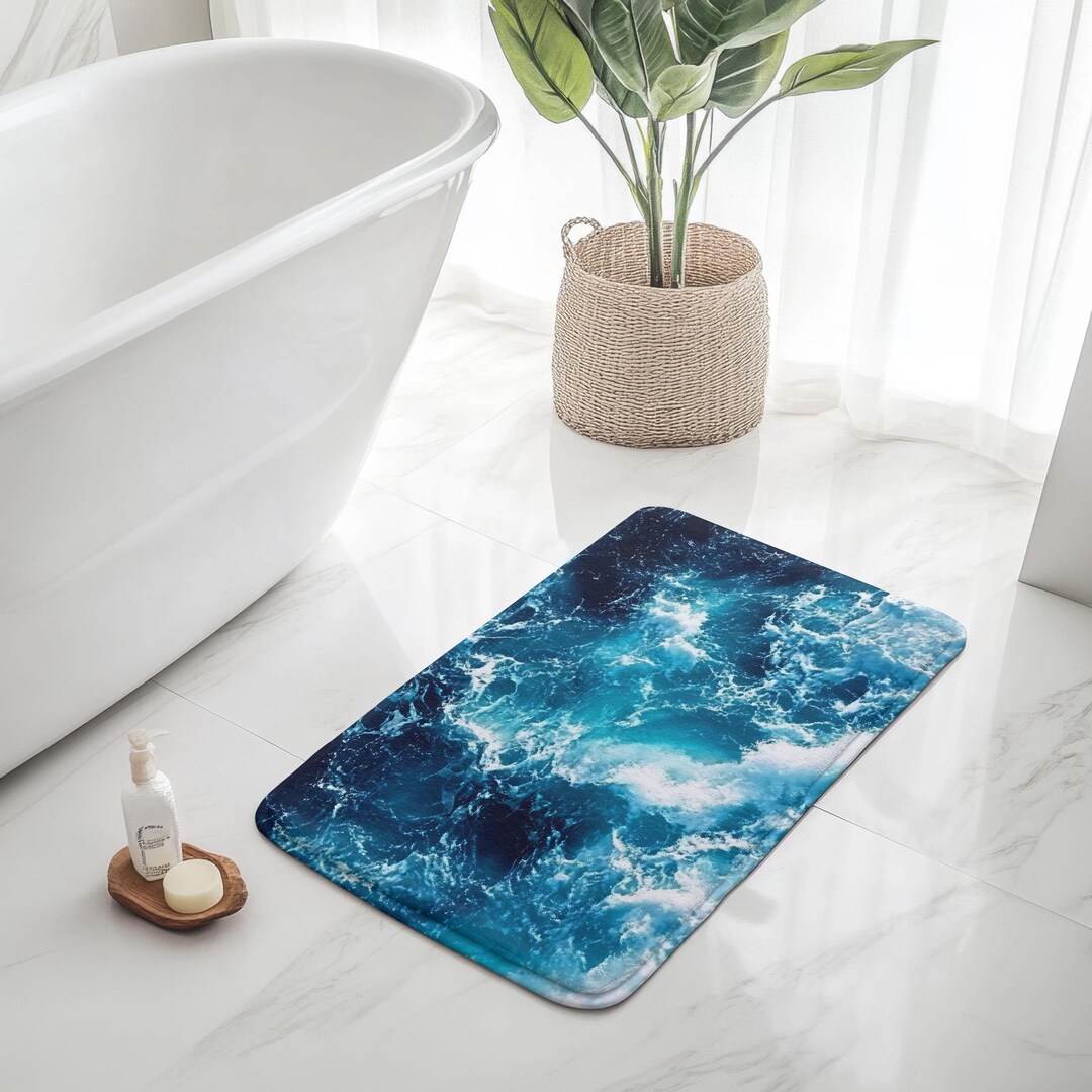 Porto Bath Mat in Atlantic Blue