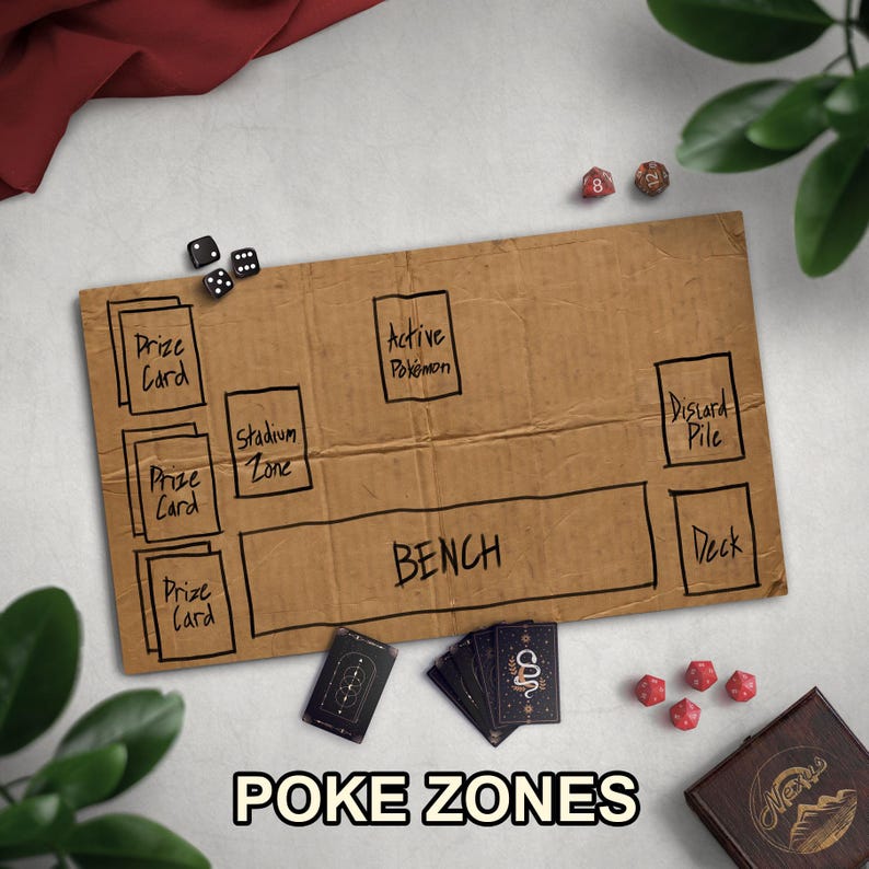 Homeless Man's TCG Playmat, Funny Play Mat With Optional Zones, 14" x 24" Neoprene Game Mat, Cardboard Design, Multiple TCG Zones Available image 11