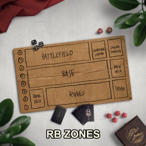 Homeless Man's TCG Playmat, Funny Play Mat With Optional Zones, 14" x 24" Neoprene Game Mat, Cardboard Design, Multiple TCG Zones Available image 6