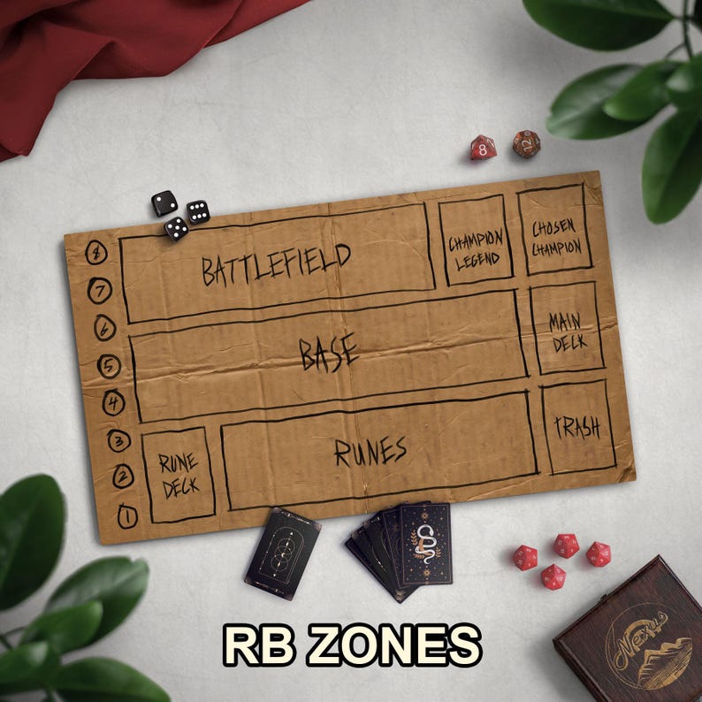 Homeless Man's TCG Playmat, Funny Play Mat With Optional Zones, 14" x 24" Neoprene Game Mat, Cardboard Design, Multiple TCG Zones Available image 6