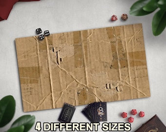 Homeless Man's TCG Playmat V2, Funny Play Mat With Optional EDH Zones, Stitched Edge Game Mat, Cardboard Design, Multiple Sizes Available
