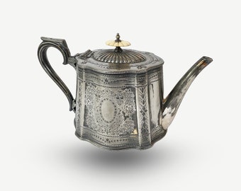 Walker & Hall Silver Plated Tea Pot Made in Sheffield, England - 19th Century Victorian