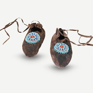 Beaded Infant Moccasins - Antique Native North American