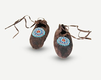 Beaded Infant Moccasins - Antique Native North American