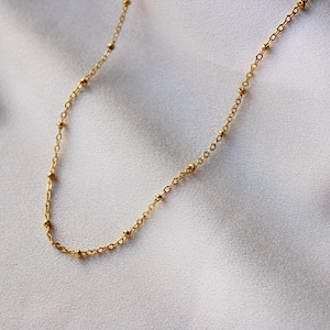 NON TARNISH 14k Gold Satellite Chain Necklace Satellite Chain Choker Satellite Chain Choker Satellite Chain-Gold Dainty Chain Necklac