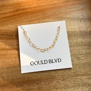 NON TARNISH 14k Gold Dainty Heart Chain Bracelet Heart Link Bracelet Adjustable Heart Chain Bracelet Waterproof Gifts For Her