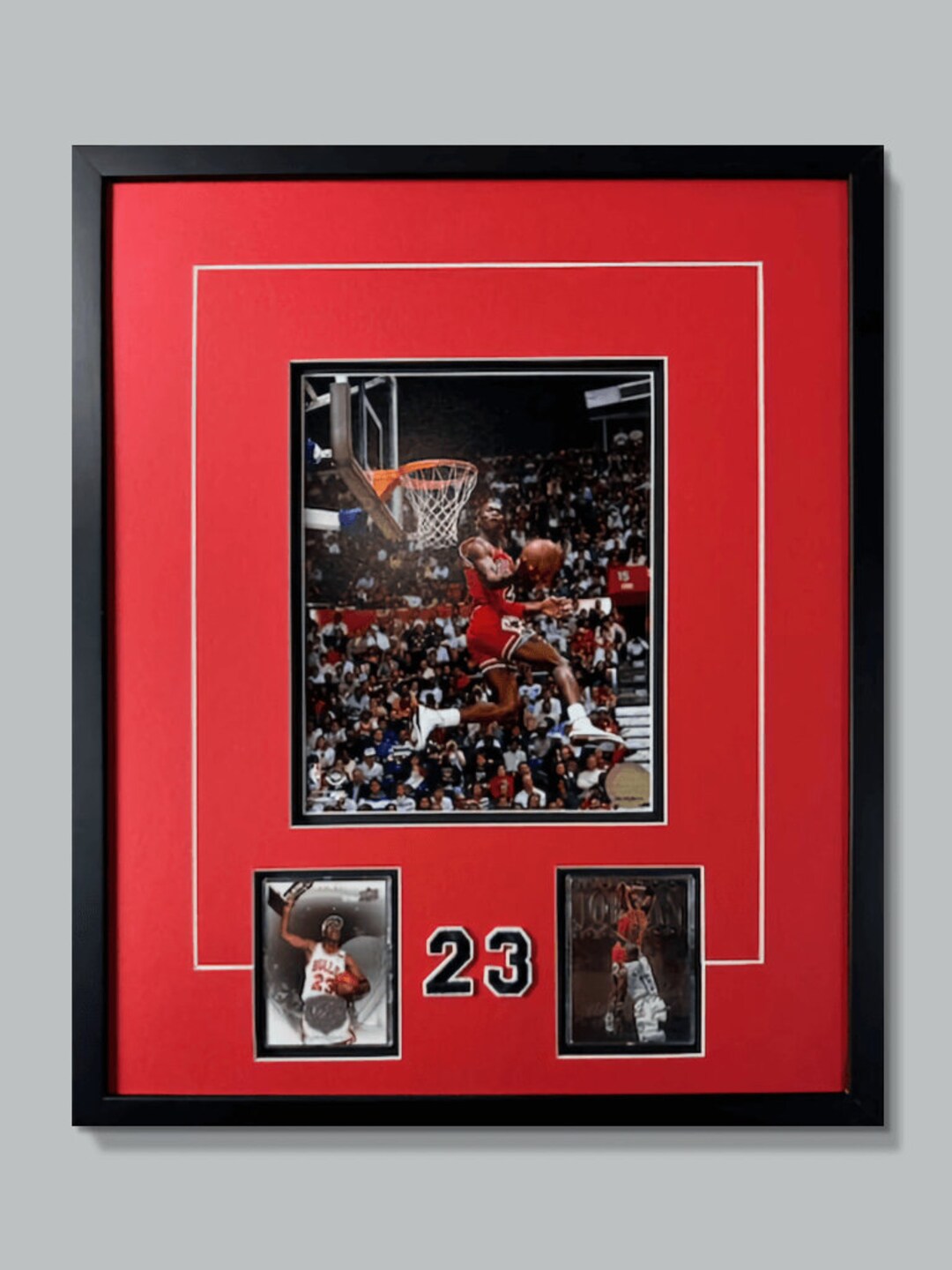 Chicago Bulls Michael Jordan Picture Frame With Two Player Cards, Bulls
