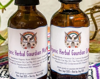 Organic Herbal Guardian Protection Set - Handcrafted Bug Repellent Spray & Oil - All Natural Outdoor Protection