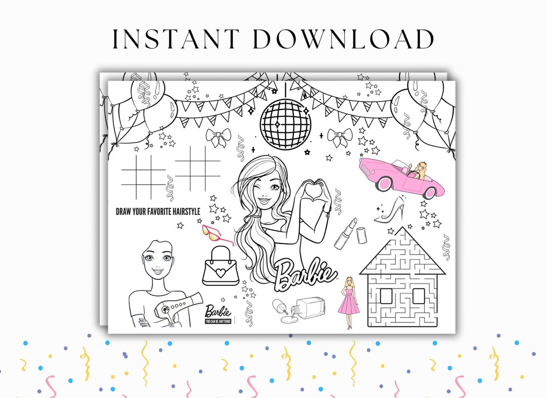 Retro Doll Party Game Pin the Pink Bow Barb Birthday Party Etsy