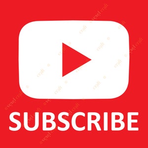 Pack of 5 Watermark SUBSCRIBE YouTube in Red/White/Black Colors - Instant Download