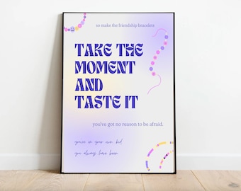 You're On Your Own, Kid Inspired Art Print mit Songtexten und Freundschaftsarmbändern