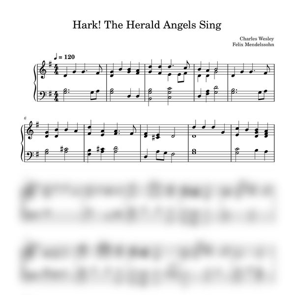 Hark! The Herald Angel Sings  - Christmas Sheet Music
