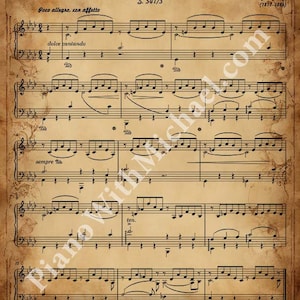 Liebestraum, Franz Liszt - Vintage Style digital Sheet Music for Artwork