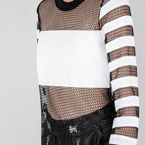 Cotton Mesh Long Sleeve Top image 6