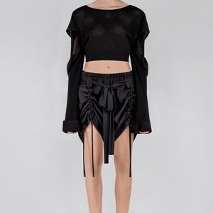 Knit Crop Top with Open Sleeves image 4