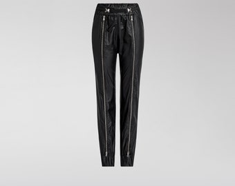 Boyfriend Wind Pants with Zipper Detail