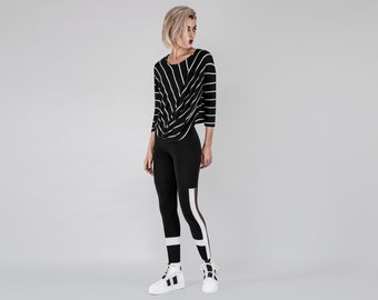 Striped Long Sleeve Knit Top