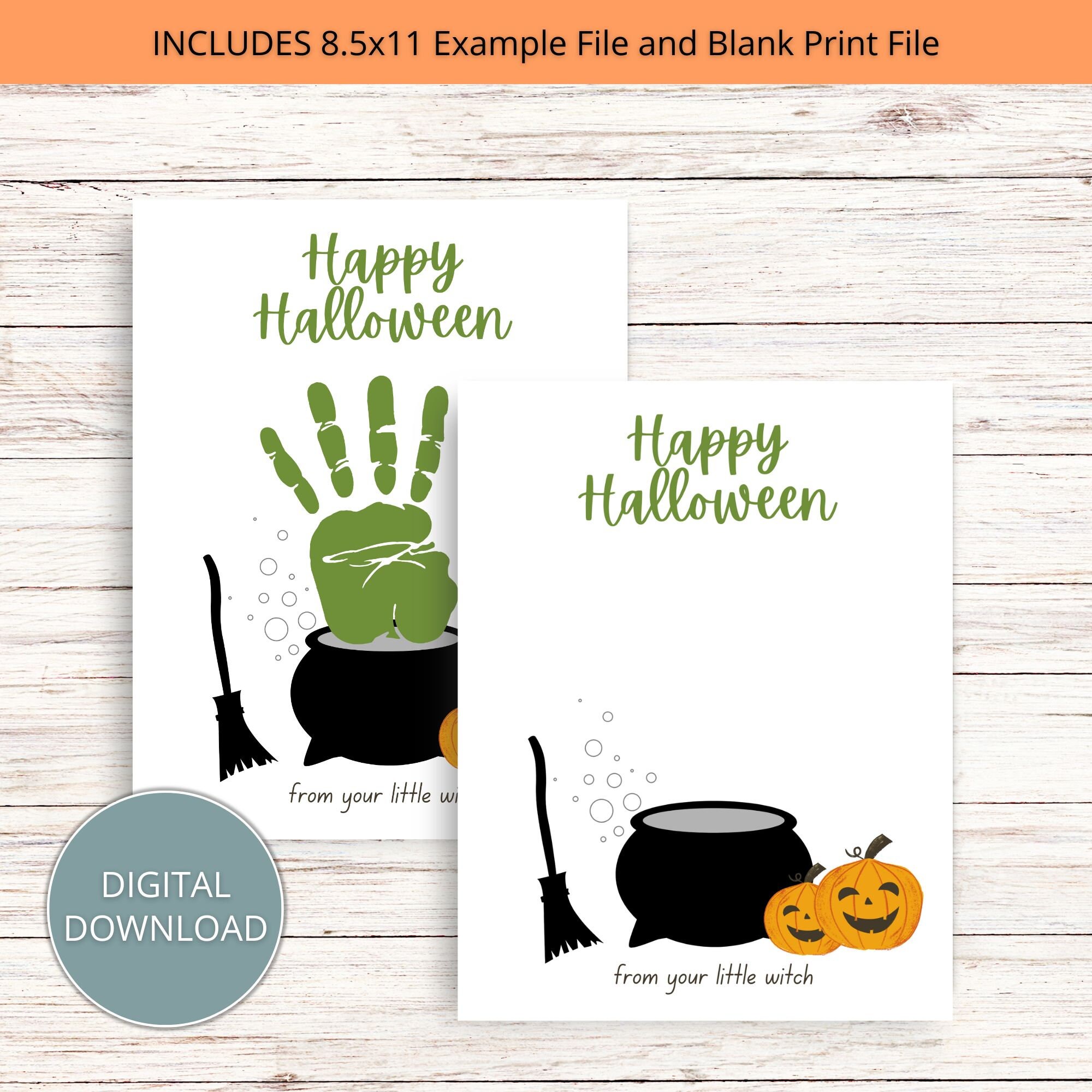 Halloween Handprint Art Halloween Printable Baby Toddler - Etsy