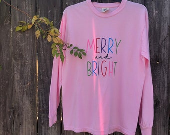 Bonita camiseta alegre y brillante, Camiseta de vinilo, Camiseta de vinilo personalizada, Idea navideña, Camiseta navideña, Camiseta personalizada, Camiseta personalizada, Camisetas de vinilo
