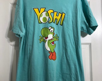 Linda camiseta de Yoshi, yoshi, camisa de color cómodo, juegos, vinilo, camiseta de vinilo personalizada, Mario y yoshi, color cómodo, camiseta de vinilo, estilo Yoshi
