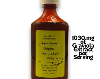 Graviola Soursop Leaf Tonic Liquid Extract, 1030 mg pro Portion, superwirksam, mit Vitamin C, gentechnikfrei, vegan, stärkt die Immunität – 8 oz