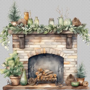 Kersthuis clipart, gezellige kerstmantel, afbeeldingen voor borduurwerk, kunst aan de muur voor herenkantoor, kunst voor een slaapkamer, kunst voor kantoormuur, png