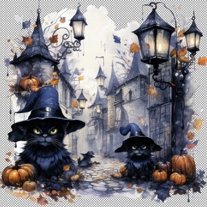 Colección de imágenes prediseñadas de Spooky Pirate Cove: Piratas fantasmales, Mapa del tesoro, Decoración de Halloween, Gatos de Halloween, Cala espeluznante, Decoración náutica espeluznante