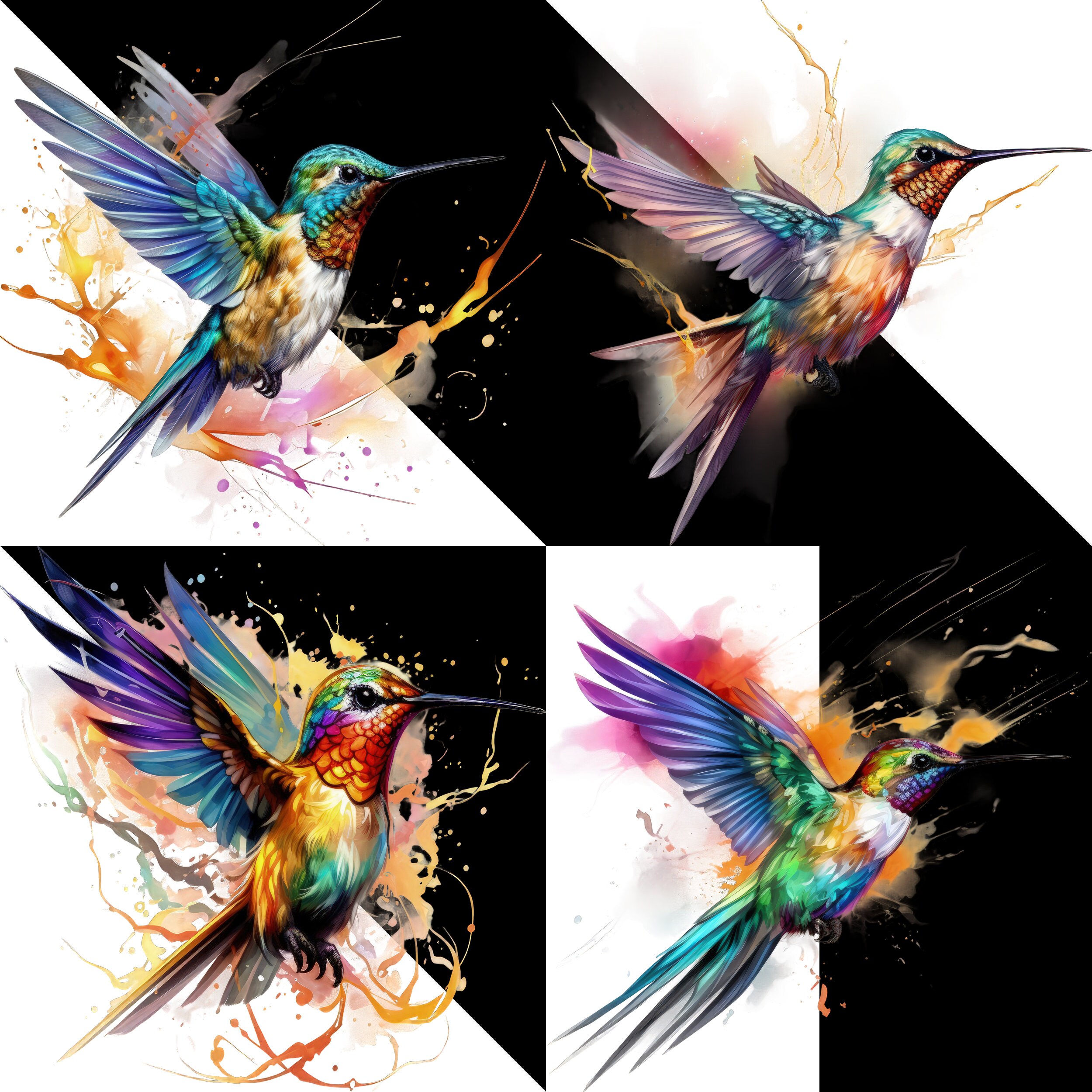Hummingbird Lightning Clipart,enchanting Flight: Hummingbird Lightning ...