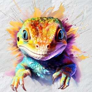 Gecko Lightning Clipart, Vibrazioni di rettili elettrici: Gecko Lightning Clipart, Arte lucertola digitale, Grafica abbagliante Gecko Duo Lightning