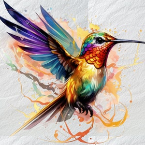 Clipart de relâmpago de beija-flor, vôo encantador: clipart de relâmpago de beija-flor, decoração artística, arte de beija-flor elétrica de elegância luminosa