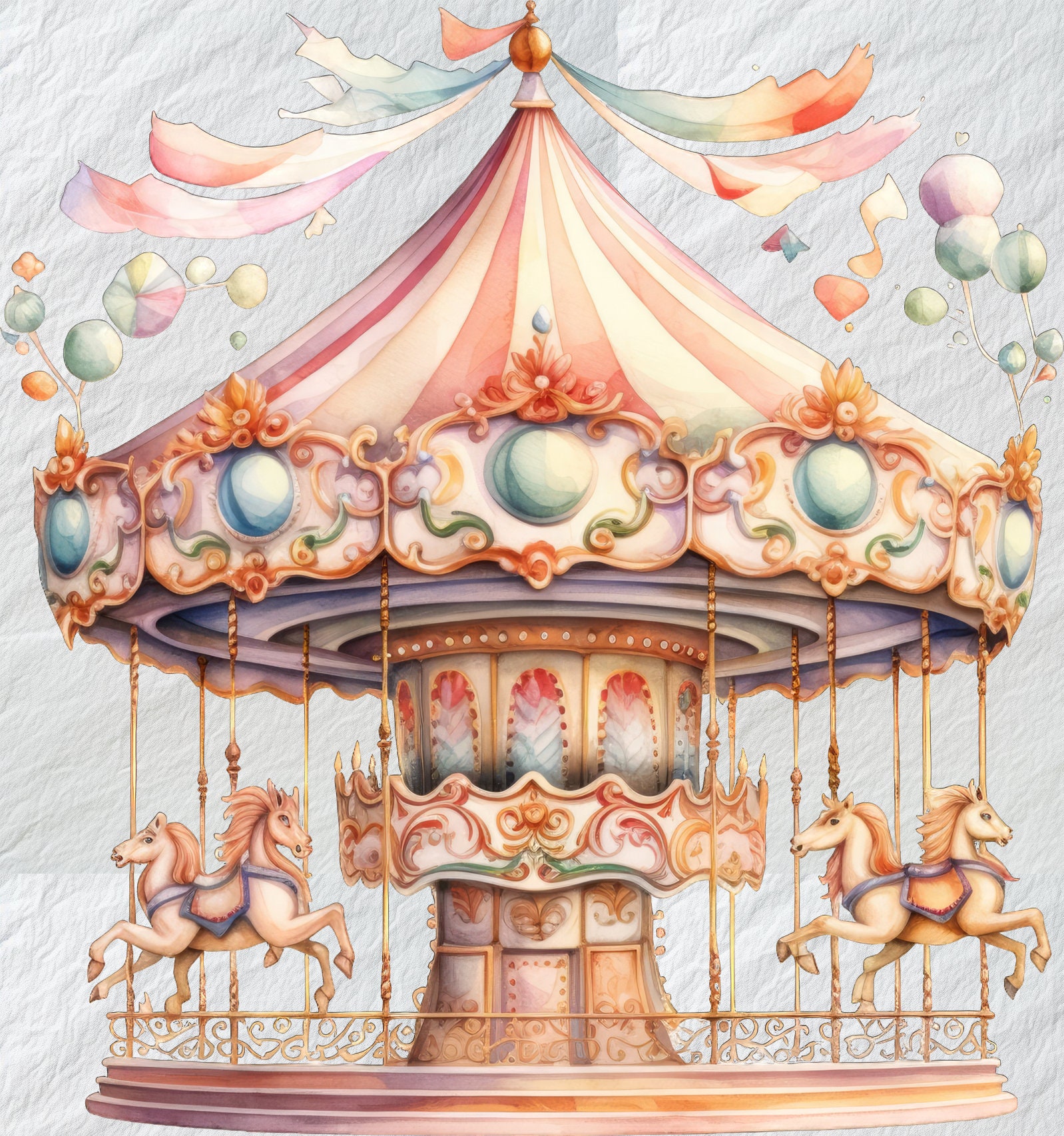 気まぐれなメリーゴーランドのクリップアート、魅惑的な