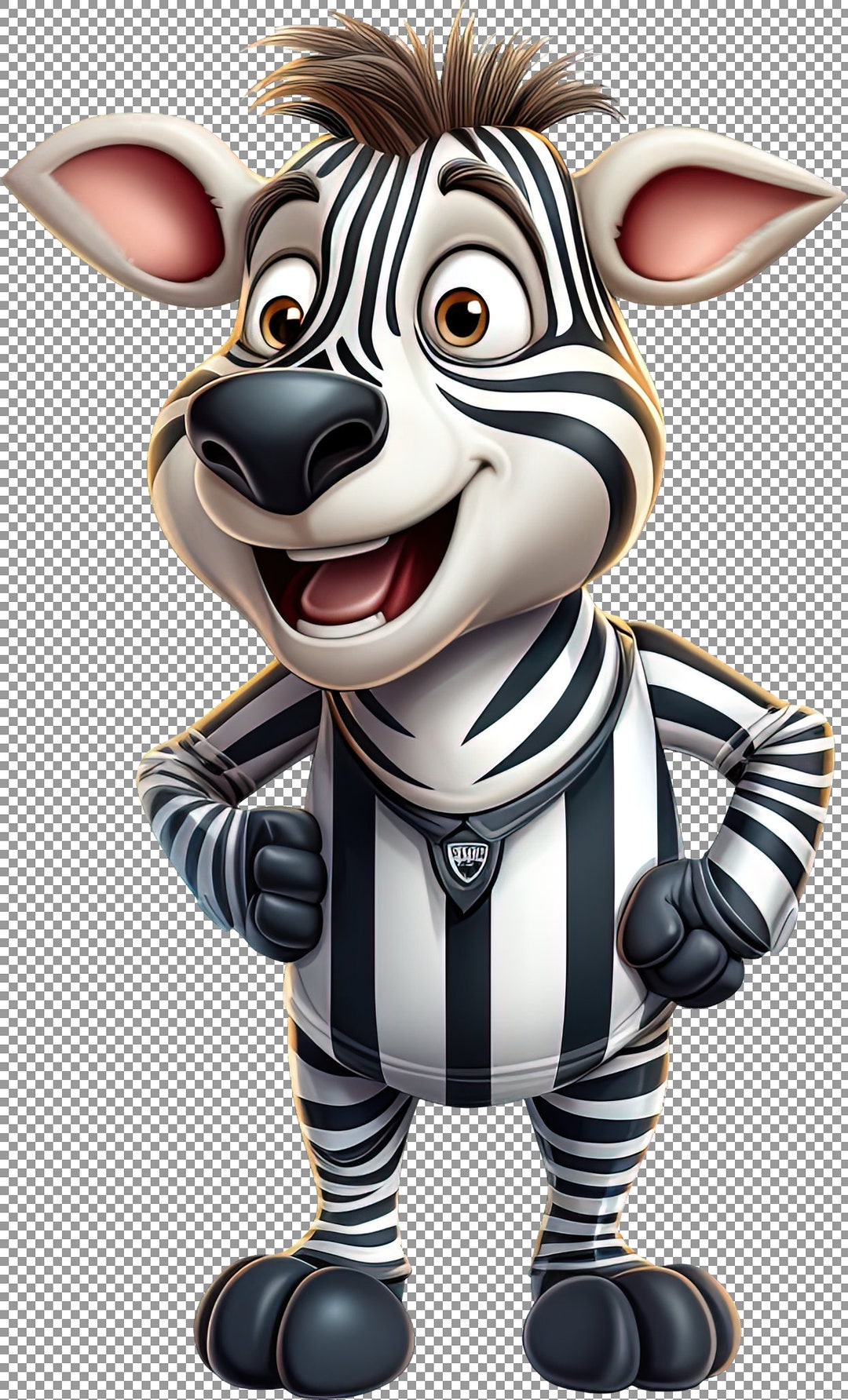 Referee Zebra Clipart Playful Zebra Referee Graphic Etsy