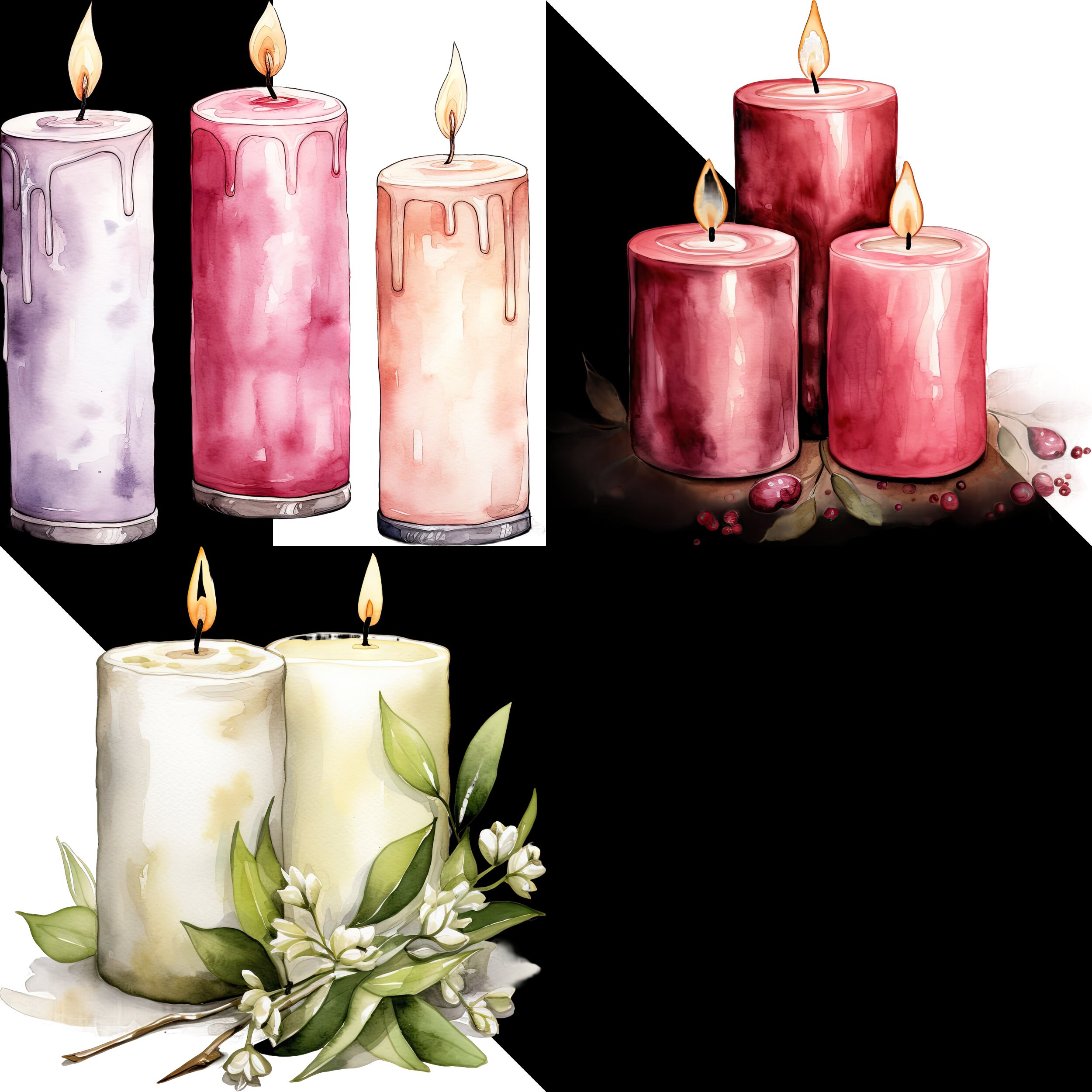 Vantage Tallow Candles PNG Clipart, Vintage Candle Clipart, Vantage