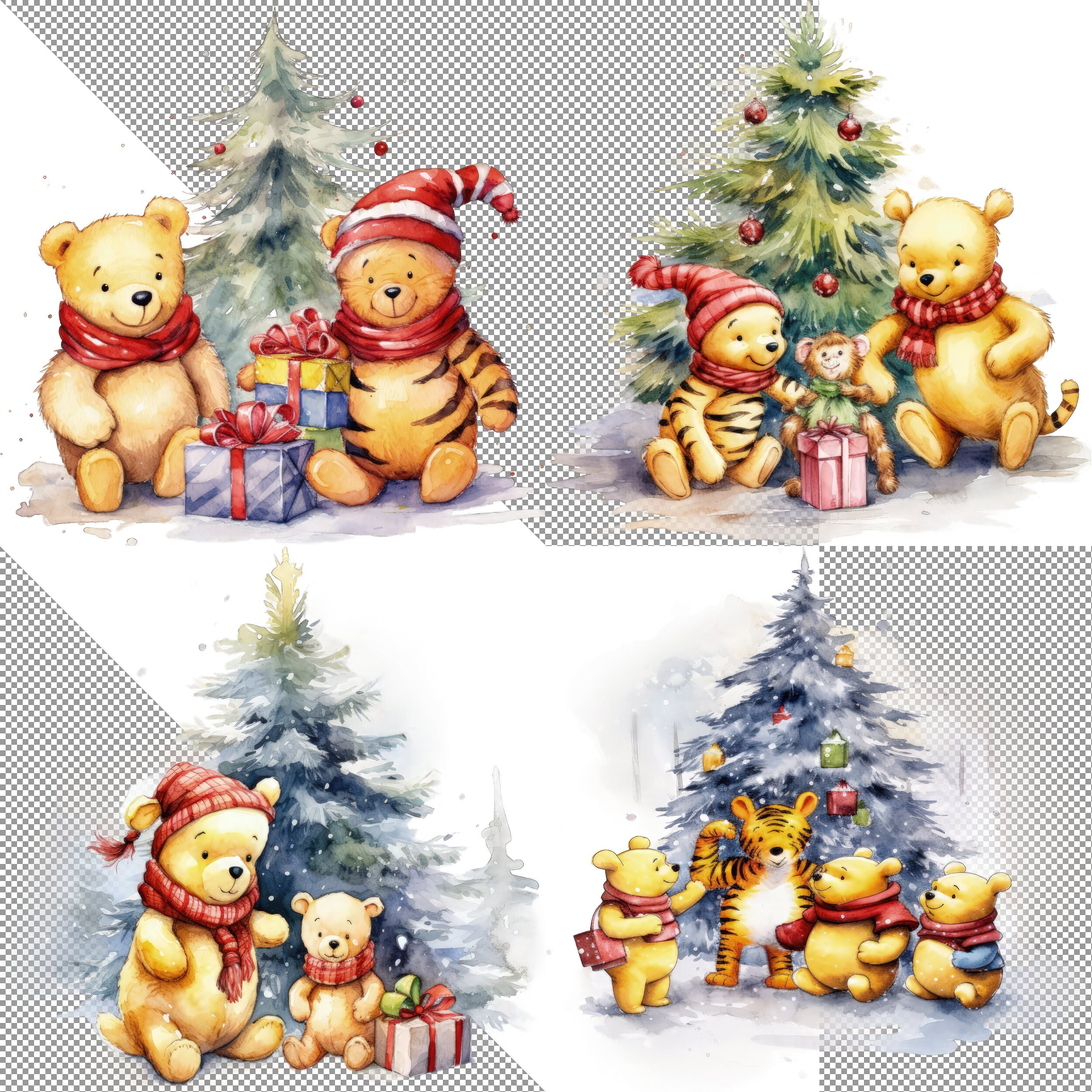 7/8 Christmas Winnie the Pooh and Friends too Celebrating the