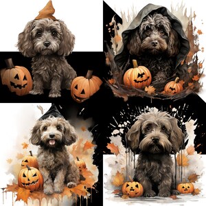 Spooky Cockapoo Halloween PNG, Haunted Cockapoo Clipart - Halloween Dog ...