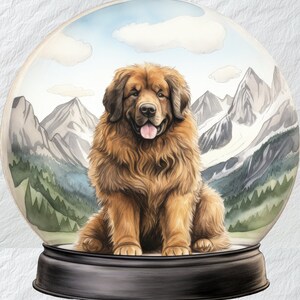 Frohe tibetische Mastiff Himalaya Schnee Clipart, tibetischer Mastiff im Winter, festliche Hundekunst, Schneehund Silhouette, Bergpfoten, Png Herbst