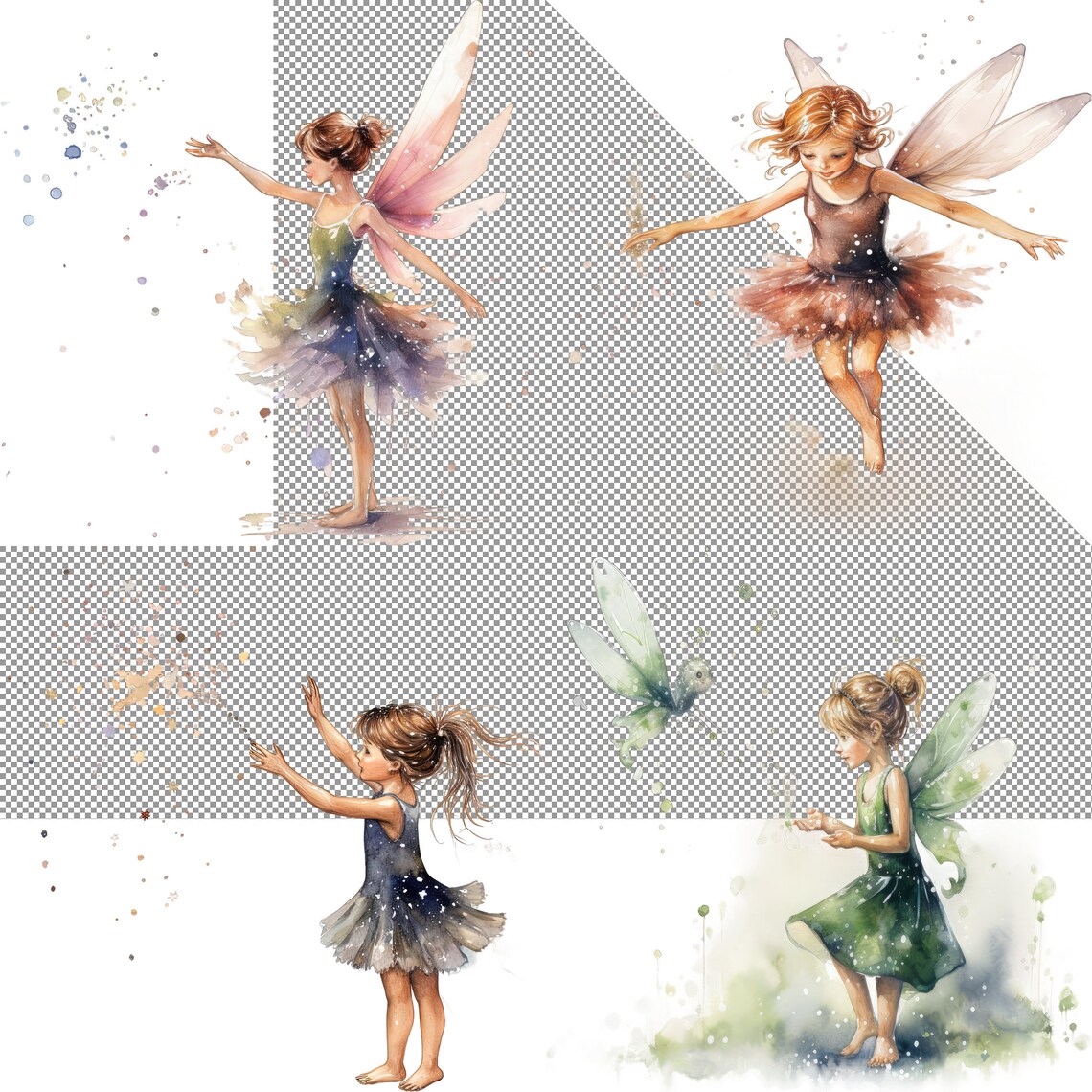 Pixie Dust Sprinkle Watercolor Clipart Digital Sticker for Etsy