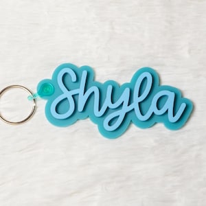 Personalized Acrylic Name Keychain: Retro Backpack Tag