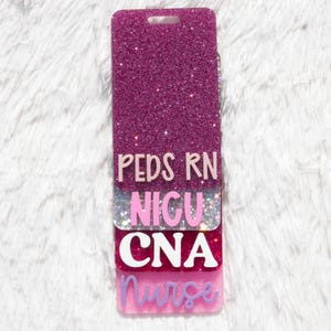Glitter RN Badge Buddy: Acrylic Nurse Gift, Registered Nurse Accessory